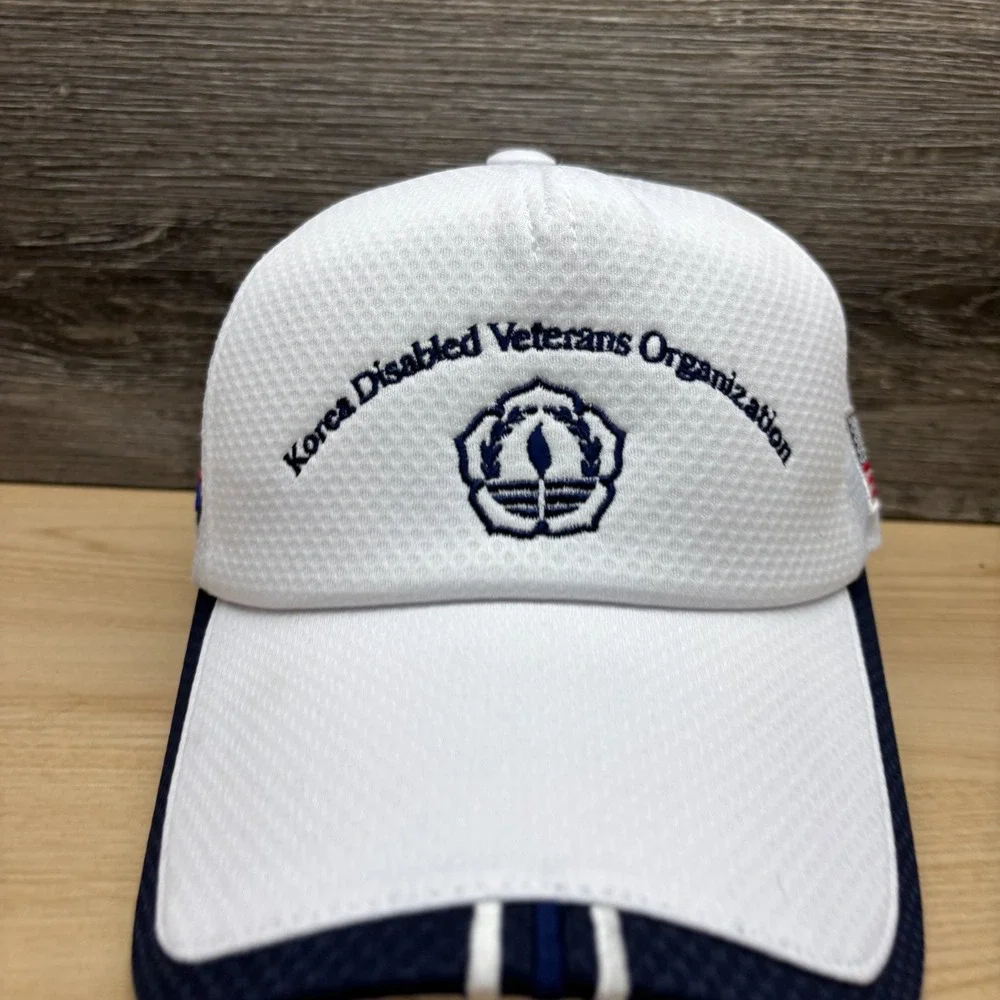 Pogo Club Korea Disabled Veterans Organization Trucker Hat White Blue Cap